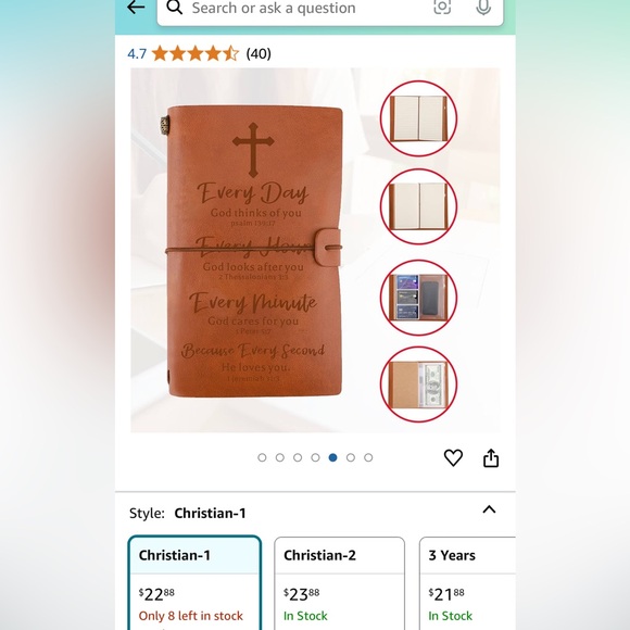 Leather Journal with inspirational Bible verse and band closure. ❤️❤️❤️ - Picture 6 of 11